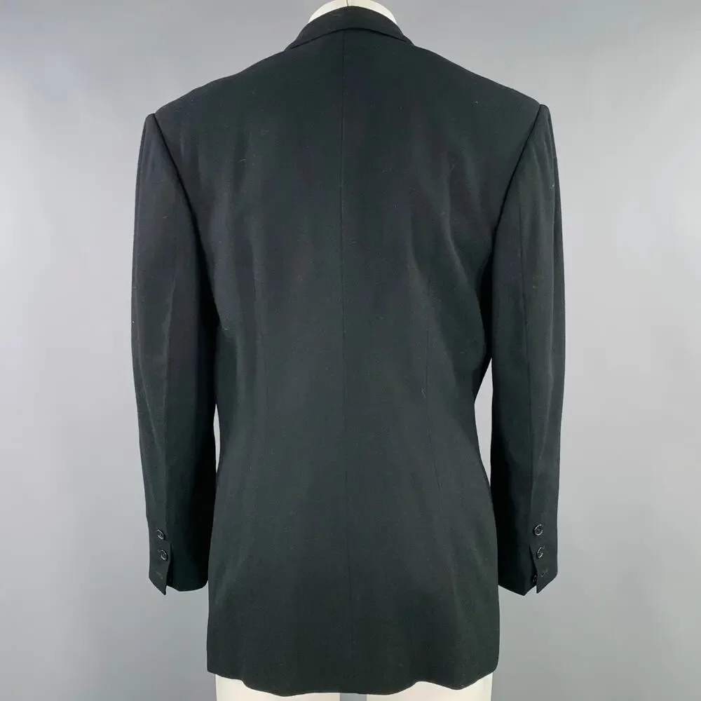 RICHARD TYLER Size 40 Black Crepe Wool Single Button Sport Coat